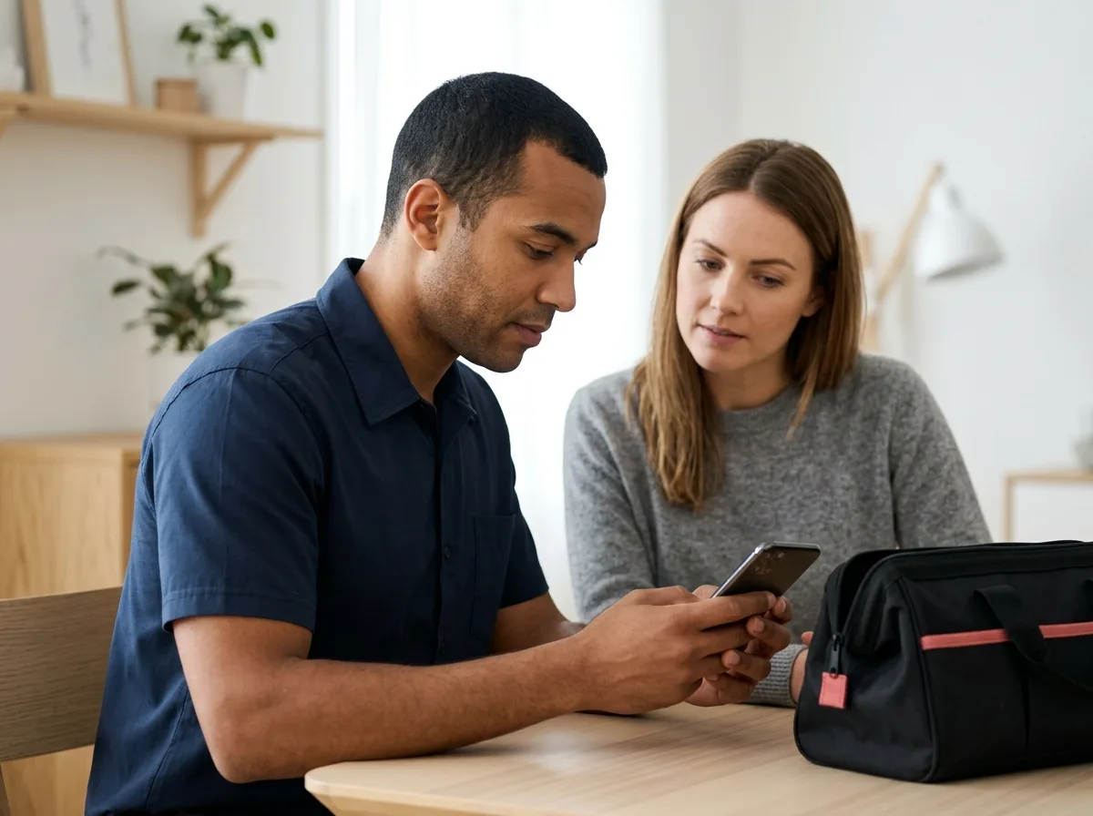 TechBuddy-tekniker hjälper till med felsöka mobil eller surfplatta